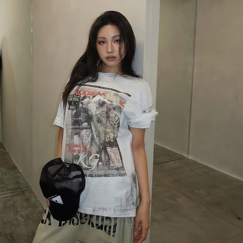projectG/R脏染做旧男女短袖T恤