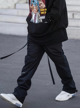 FEAR OF GOD美式高街潮牌FOG第六季主线飘带抽绳魔术贴直筒休闲裤