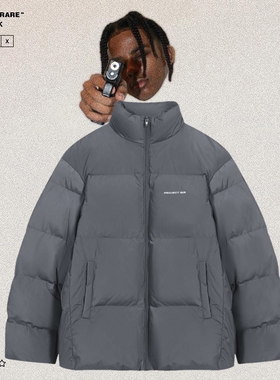 PROJECT G/R高街廓形剪裁棉服外套冬季男女宽松保暖面包服棉衣潮