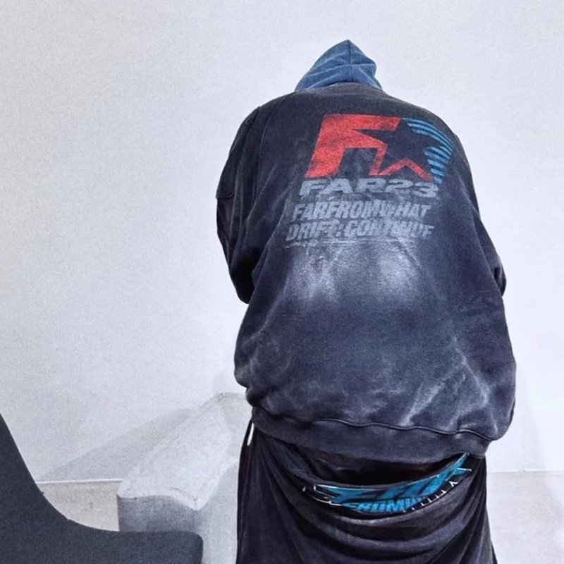 FAR.ARCHIVE重工盔甲水洗做旧赛车F星字母男女宽松垫肩双层卫衣潮,男装,卫衣,淘宝优惠券,粉丝福利购,淘宝优惠卷