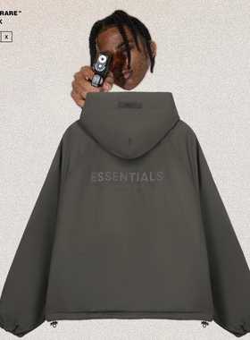 FEAR OF GOD高街ESSENTIALS后背logo棉衣FOG男女宽松连帽棉服外套