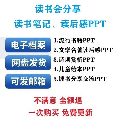 读书会分享交流PPT文学名著读后感诗词赏析儿童绘本读书笔记PPT