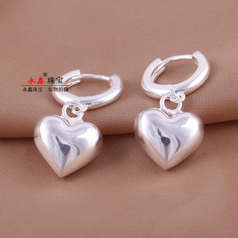 999足银爱心耳坠时尚百搭
