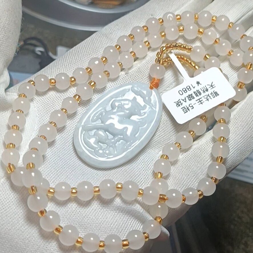 商场撤柜天然翡翠A货生肖羊玉牌吊坠玉坠挂件 带证书保真品e79