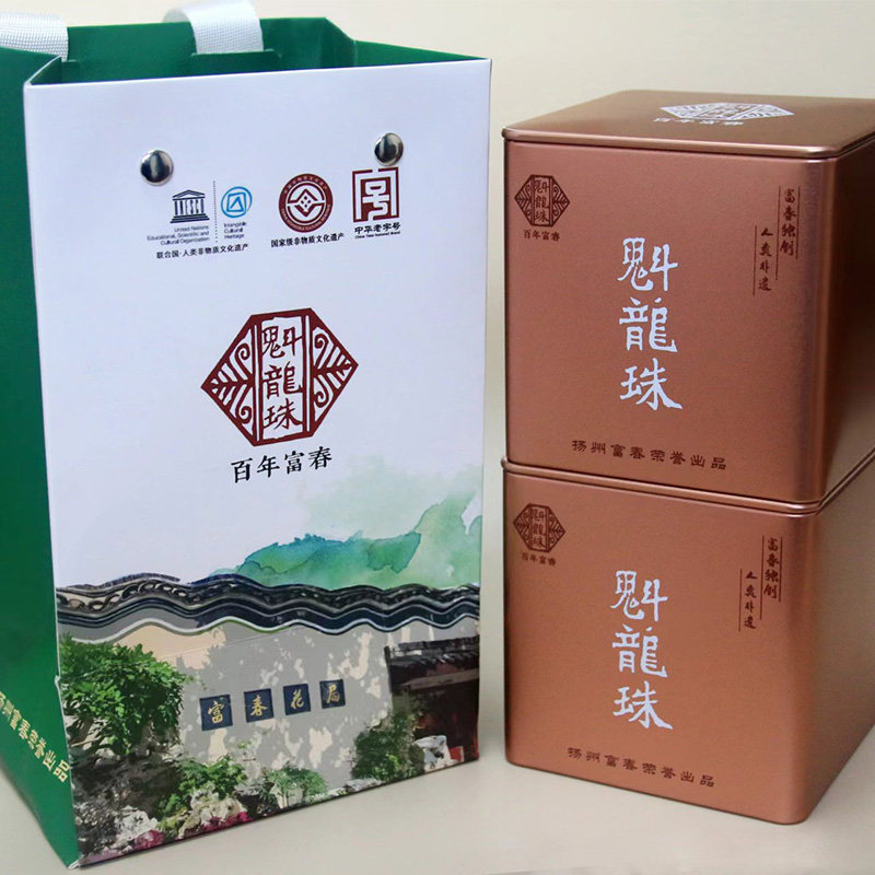富春茶社魁龙珠茶叶珍品50g*2罐送礼袋绿茶饮品二级茶叶多地包邮,茶,龙井茶（非西湖）,淘宝优惠券,粉丝福利购,淘宝优惠卷