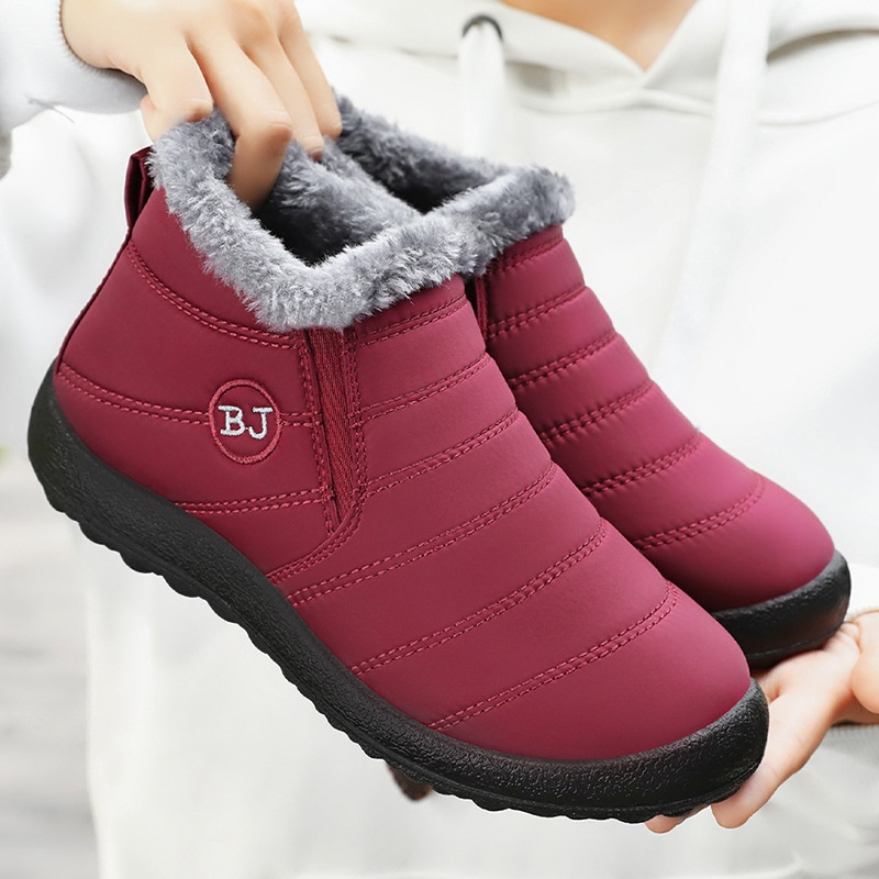 女鞋秋冬棉鞋女冬外穿加绒鞋一脚蹬加厚冬季鞋大码保暖雪地靴