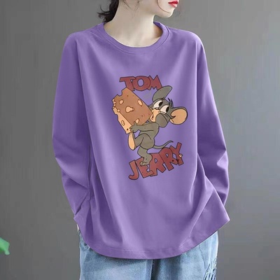 中长款洋气韩系高级感大码白色打底衫女卫衣内搭春季纯棉长袖t恤