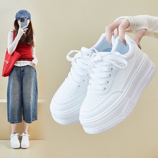 ins女学生厚底增高网面休闲鞋 2025秋季 韩版 新款 街拍RD1601 小白鞋