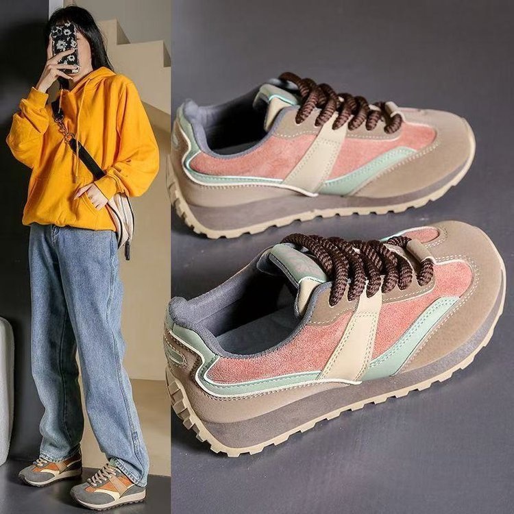 2025秋冬加绒德训棉鞋女款新款百搭复古休闲运动鞋舒适老爹鞋女鞋
