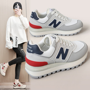 MBL574新款透气小白鞋2025春秋季增高耐磨薄底韩版板鞋休闲学院