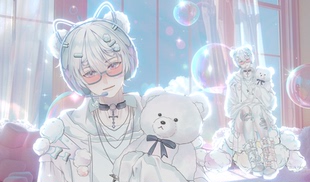 Live2d量贩模型-小熊棉花糖青年公皮vup直播公用成品皮套虚拟主播