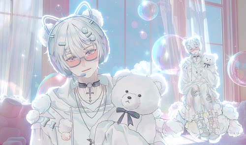 Live2d量贩模型-小熊棉花糖青年公皮vup直播公用成品皮套虚拟主播