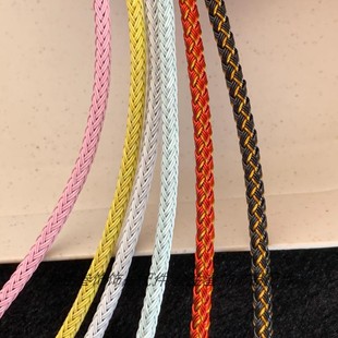 黑金色防水钢丝绳DIY周家手绳马卡龙色手链绳材粗细可选红黑双拼