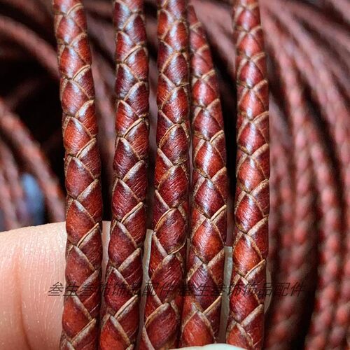 新品复古做旧色编织皮绳毫米DIY