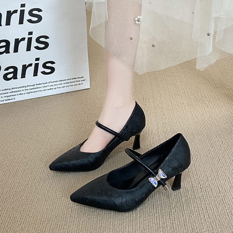 高跟鞋女细跟高级感配裙子单鞋