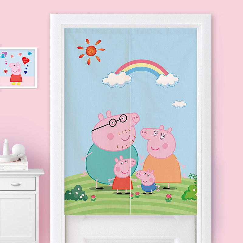 可爱卡通布帘门帘隔断帘家用儿童房厨房卧室厕所帘子装饰遮挡半帘