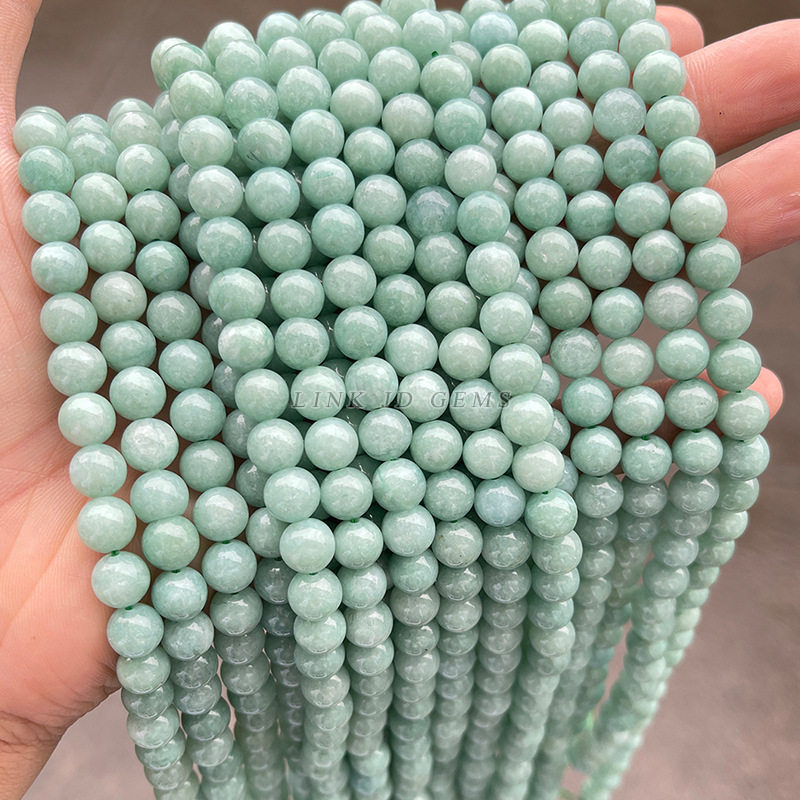 缅甸翡翠玉石散珠圆珠 手工diy饰品配件手链半成品批发