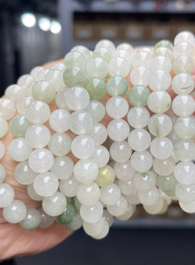【天然冰翠玉手链】手工打磨冰种玉髓手串 女款简约百搭 招财转运