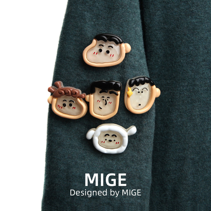 可爱卡通小生人物头像胸针 胸章徽章衣服短袖包包配饰装饰小饰品