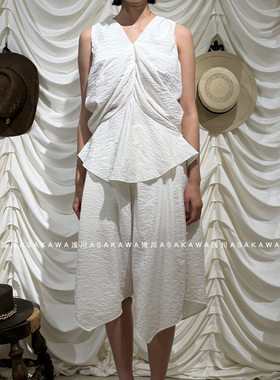 【ECRIVAIN】V领压褶散摆无袖上衣 26SS春夏新款 浅川买手店