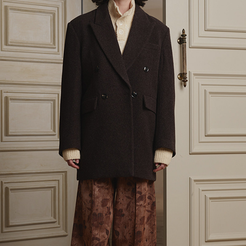双排扣枪驳领西装外套25AW秋冬