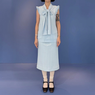 【SHUSHUTONG】系带小飞袖上衣腰饰花边半裙 25SS春夏新款