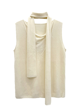 【ECRIVAIN】细织带荡领无袖针织背心 25AW秋冬新款 浅川买手店