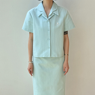 【SHUSHUTONG】双层翻领短袖衬衫上衣 25AW秋冬新款 浅川买手店