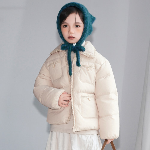 康衣儿女童羽绒服短款冬季新款小香风中大儿童羽绒服外套90绒