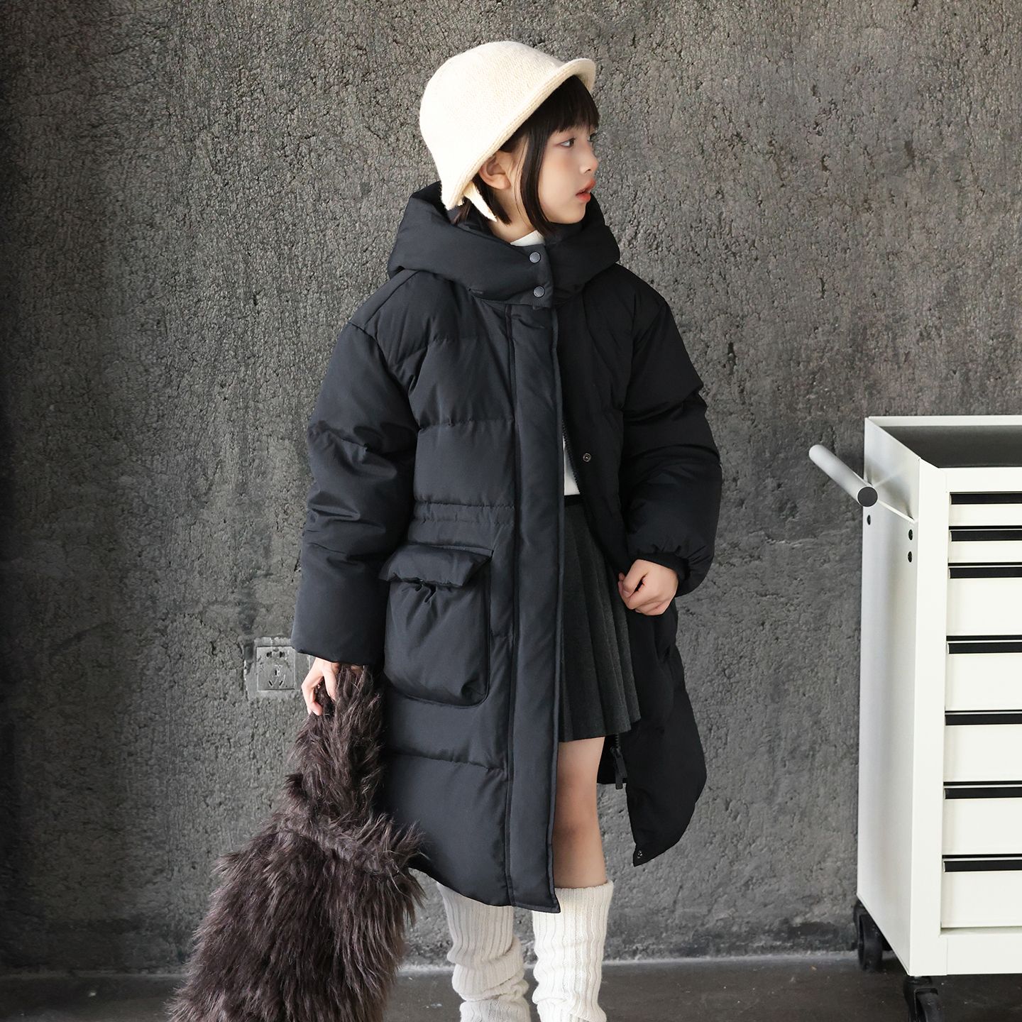 女童羽绒服中长款2025冬季新款中大童装儿童羽绒服加厚外套4272