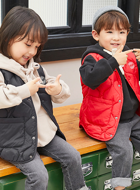 康衣儿儿童羽绒马甲女童羽绒服背心宝宝马夹男童轻薄款秋冬内胆