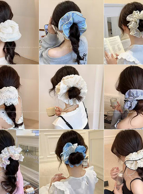 大肠发圈【19.9盲盒随机9款】百搭头饰复古少女高弹力发圈森系