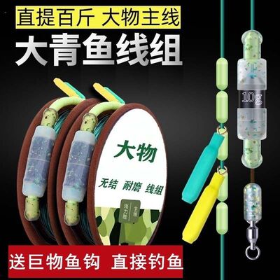 大物线组套装青鱼鲟鱼鲢鳙巨物钓鱼成品线组加强配件主线鱼线水怪