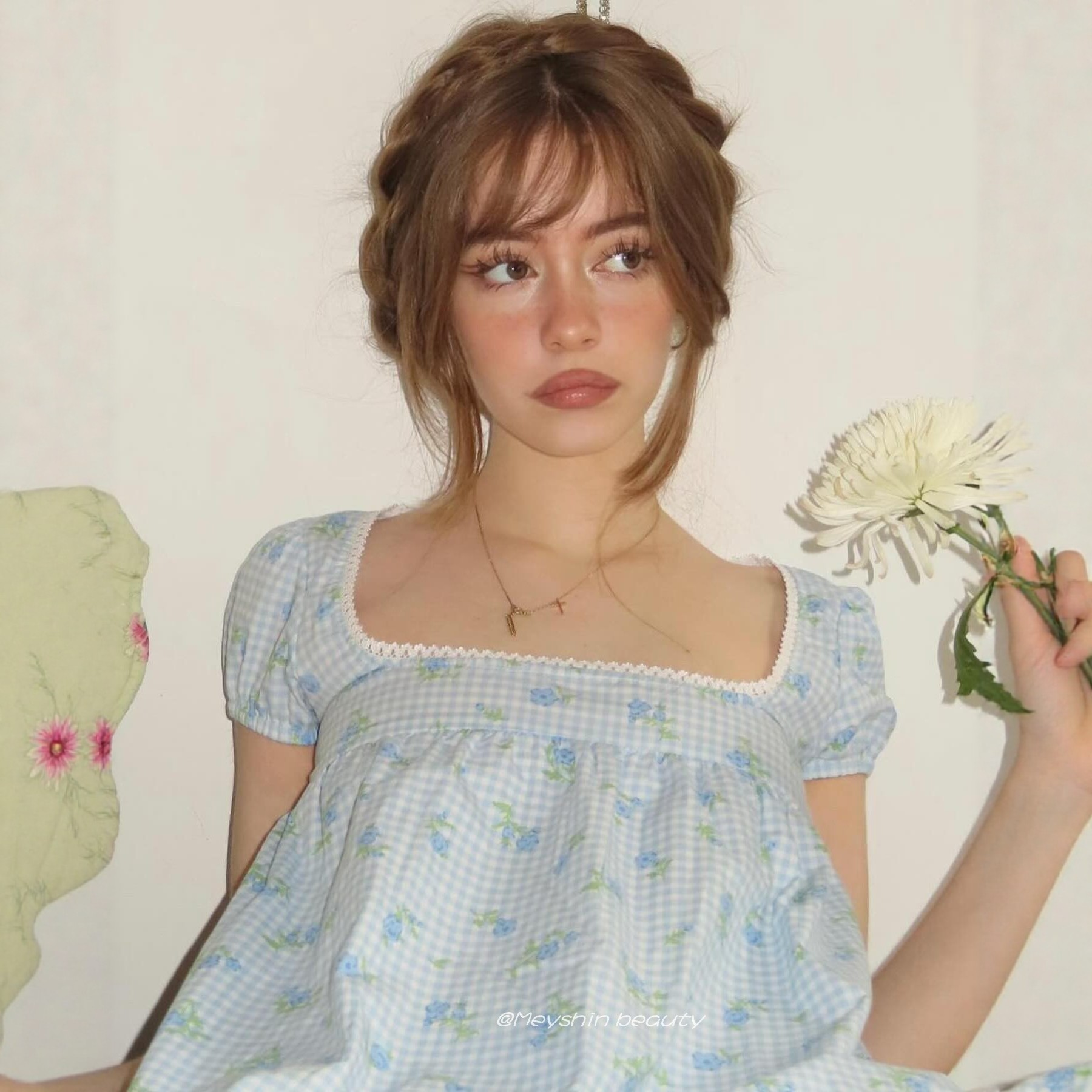Meyshin beauty 蓝白格小碎花法式田园少女娃娃衫公主裙邻家女孩,女装/女士精品,连衣裙,淘宝优惠券,粉丝福利购,淘宝优惠卷
