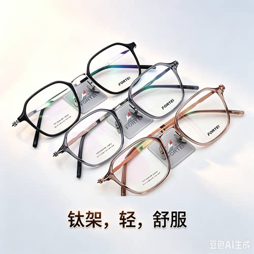 FORTEI纯钛全框防蓝光近视眼镜架