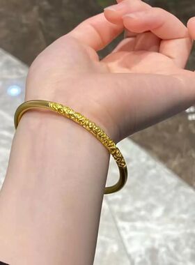 百搭金色手环金箍手镯实心装饰品