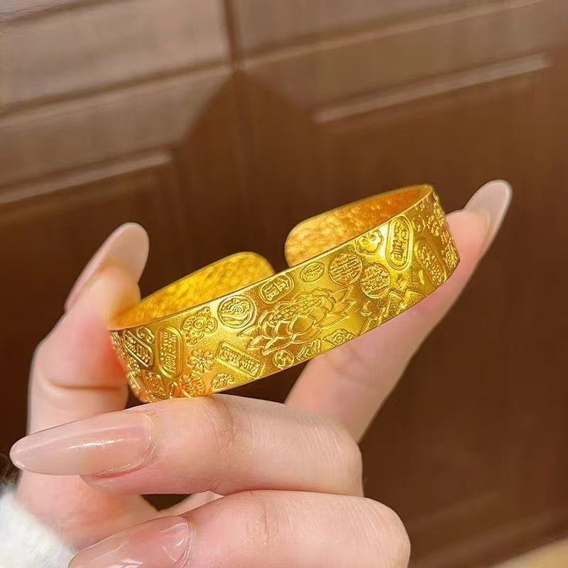 2026迎新春莲花开口合金手镯小饰