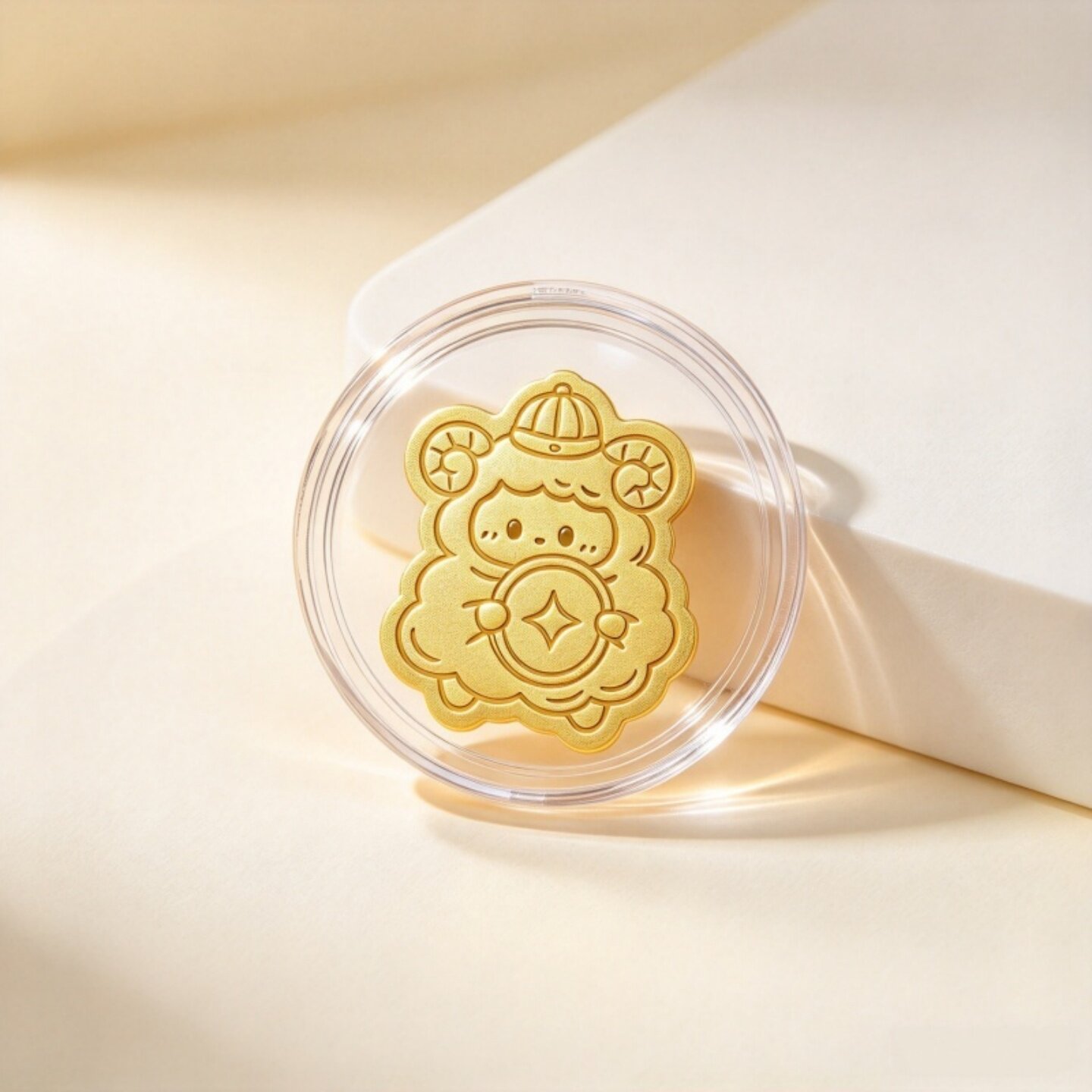 新款羊宝抱钱手机贴卡通