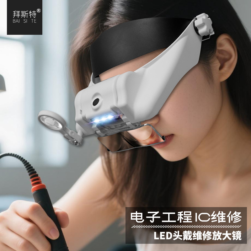 头戴式放大镜老人阅读高清