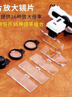 拜斯特头戴放大镜28倍老人学生阅读电子维修美睫美甲led光源清晰