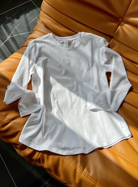 25年新款匹马棉圆弧打底衫卫衣内搭打底白色圆弧打底