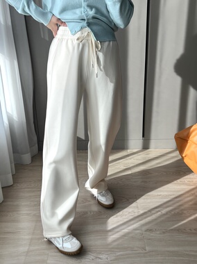 26年早春果冻卫裤两穿直筒裤