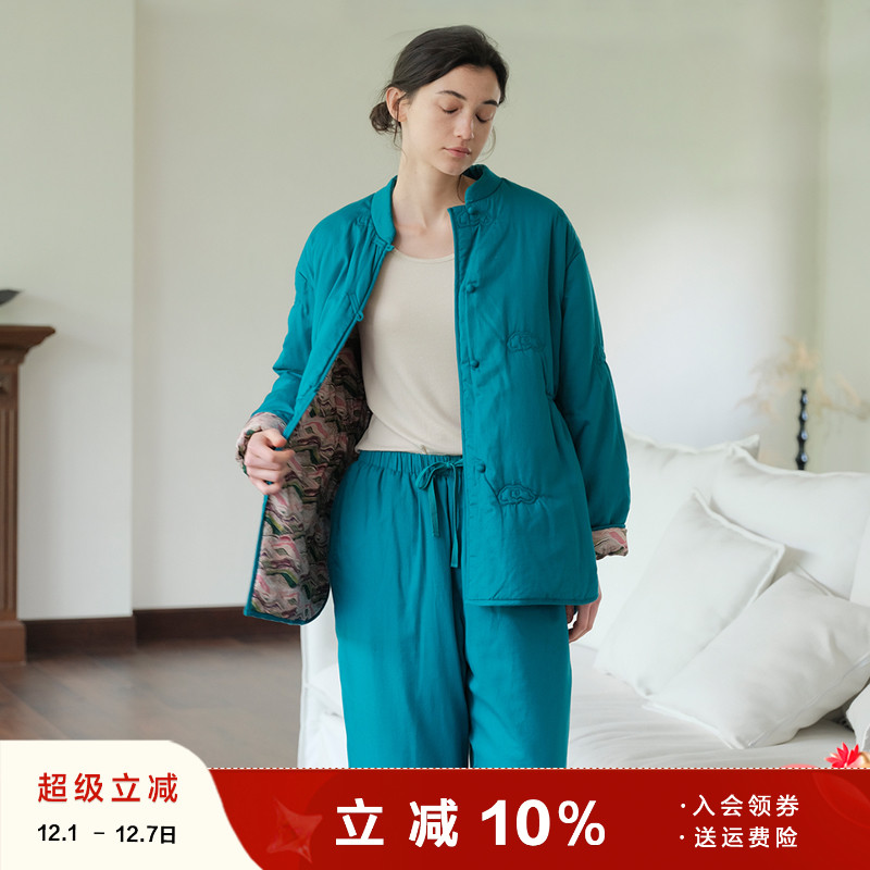 朵朵可可睡衣女夹棉家居服套装