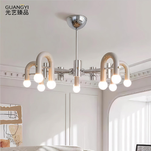 法式轻奢奶油风客厅吊灯大厅主灯