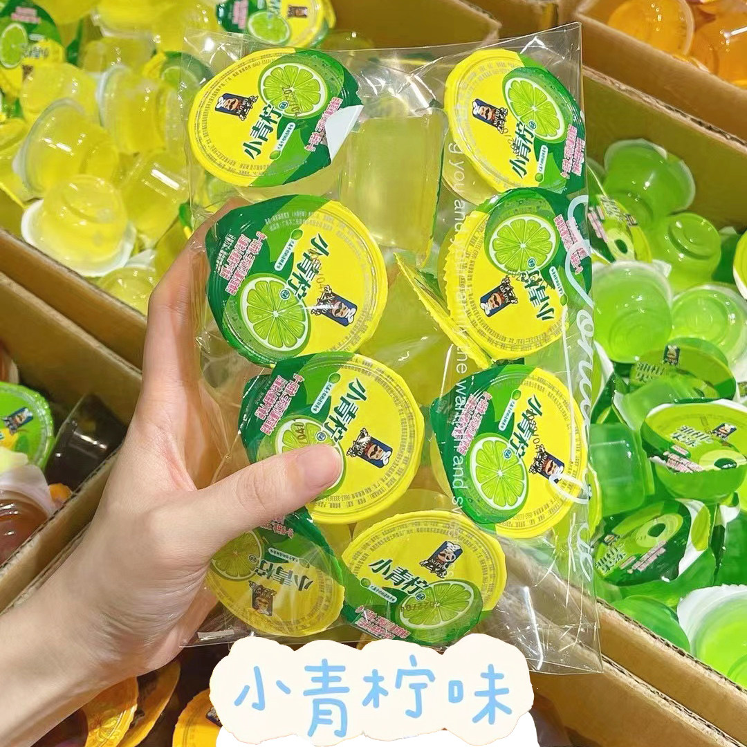 小青柠果冻港式柠檬茶果冻冻冰红茶味百香果果冻豆腐花潮汕草粿