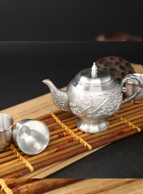 新款 7件中式茶具套装茶壶茶杯 荣盛达纯锡茶具套装 正品礼盒锡器