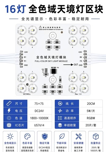 全色域RGBW天境灯模块全彩光高亮