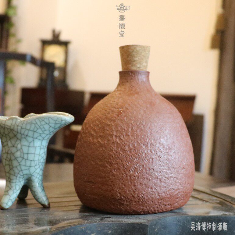 华颖堂总代理推荐新创意收藏潮州功夫茶具吴海博手工陶瓷古典酒瓶