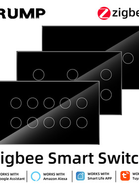147Zigbee开关玻璃面板设置断电记忆按键灯zigbee开关玻璃CE FCC