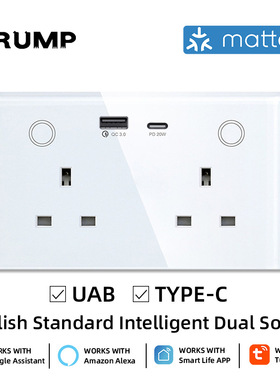 147英规智能双插座支持matter可使用homekit控制插头墙壁USB+C